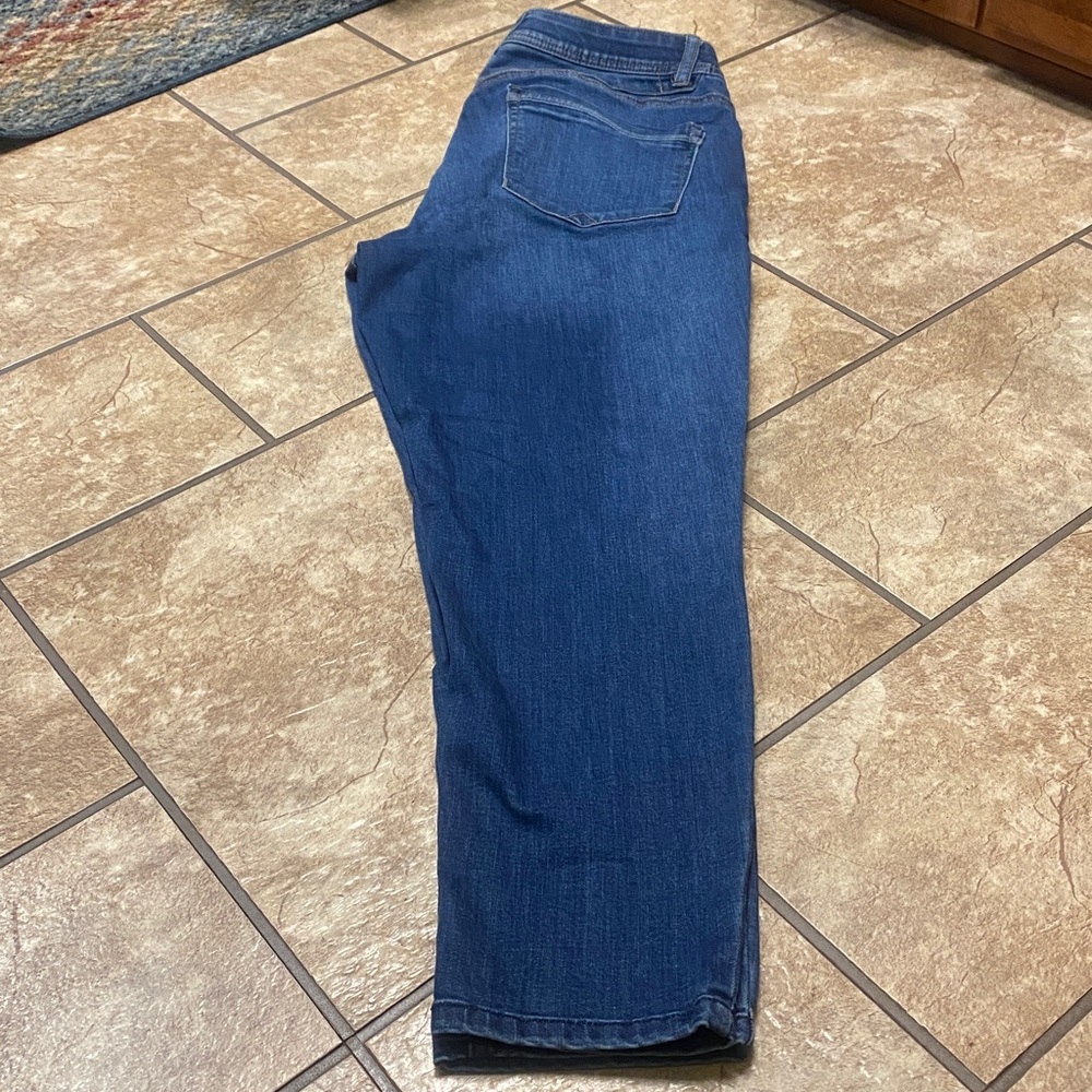 Democracy Size 14 Stretch Waist Ankle Skinny Blue Jeans Denim